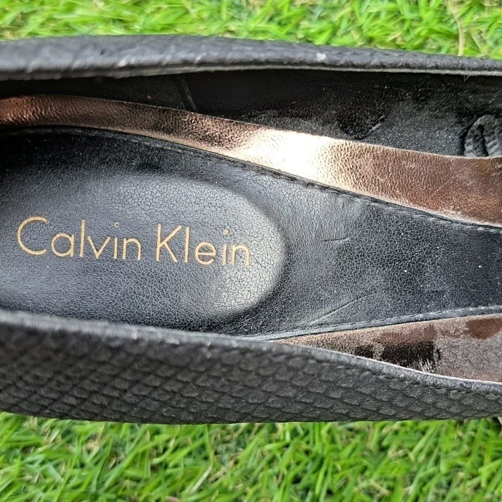 Calvin Klein Belino Black Pointed Toe Slip On Pump Size 7.5